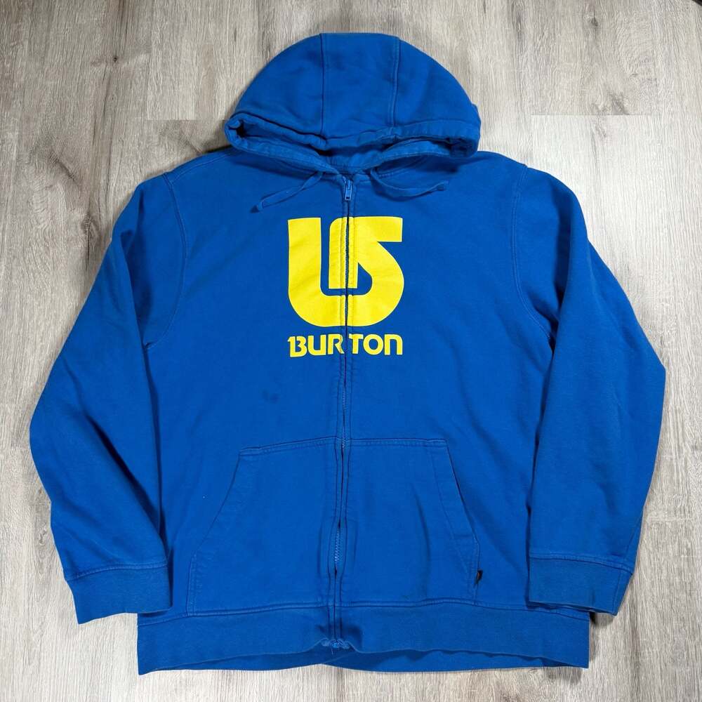 Mens Y2K Burton Big Logo Full-Zip Fleece Hoodie XL